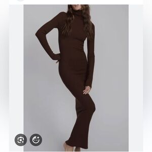 Eterne Brown Long Sleeve Dress